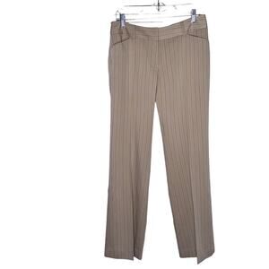 Michael Michael Kors Trouser Pants Women Size 6 Tan Stripe Dress Pockets *